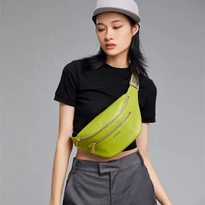 Multifunction Korean Fashion Designers Eco-Friendly Synthetic Fanny Pack Crossbody Leather Chest Bag