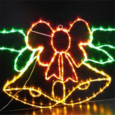 2022 New Design IP65 Waterproof 3D Christmas Bell Outdoor Winter Xmas Lights Large LED Flexible Rope Light