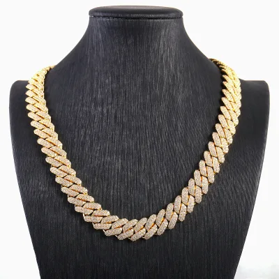 Fashion Customization Moissanite Cuban De 10mm 10k 14k 18k Gold Mossinate Diamond Cuban Chain 2 Row Stone Miami Cuban Link Chai