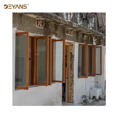 Best Selling Modern Design Louver Balcony Wood Soundproof Casement Windows with Double Tempered Glass for Houses
