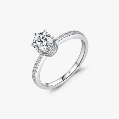 NEW Design Fashion Jewelry Luxury Engagement Ring 925 Sterling Silver AAAAA Zircon Crown Wedding Statement Rings Bands for Women