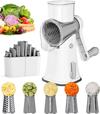 Cheese Grater with Handle Cheese Shredder Vegetable Grader Slicer Cutting for Kitchen Gift with Bonus Storage Box