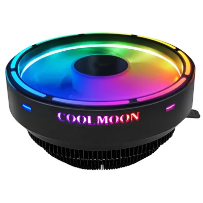 Cool Moon Colorful CPU Cooler Desktop Computer Downward Pressure Quiet Automatic Color-Changing RGB CPU Fan