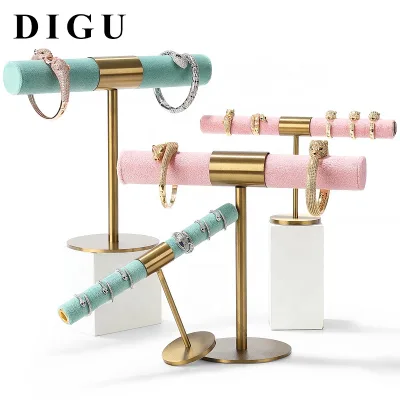 Sizes Pu Jewelry Ring Display Props T - Shaped Gold Metal Ring Jewelry Rack
