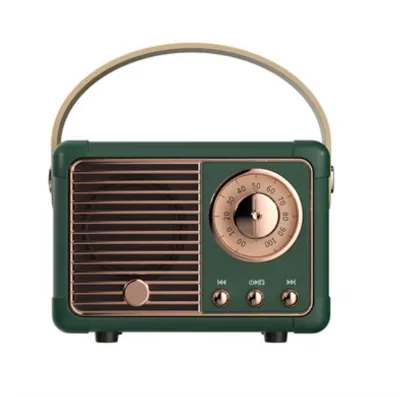 HM11 Retro Speaker Creative Card Insertion Wireless Mini Portable Audio Receiver Subwoofer Microphone Battery Powered-Small Size