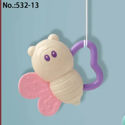 New Design  Baby Infant Teether  Rattles Soft  Squeeze Sensory Toys Teething Rattle Ring Baby Soft RattlesToys