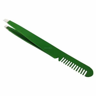 Stainless Steel Paint Spraying Eyebrow Tweezers With Small Comb on the Top
