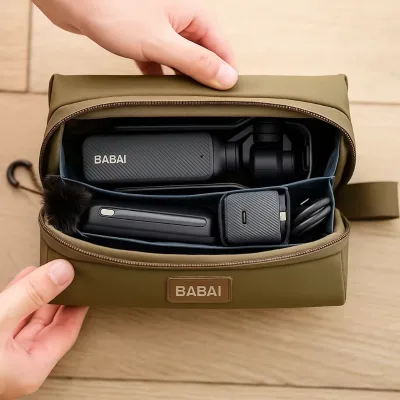 Large Capacity Waterproof Polyester Shockproof Laptop Electronic Accessories Organizer Bag Zipper Closure for Travel Office Home