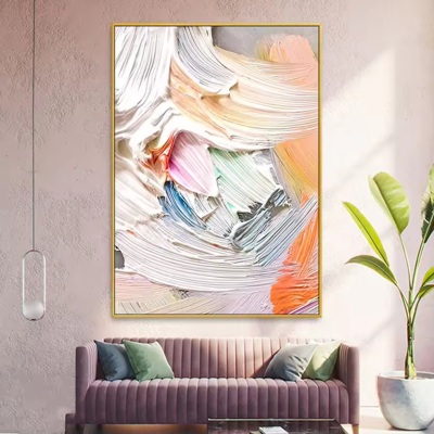 Modern ArtworkAbstract Florals100% Hand Painted Oil PaintingModern DecorationPinkElegant Art,Big Wall Art