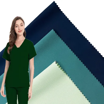 Hospital Anti Static Green Twill 65 Polyester 35 Cotton Scrubs Fabric for Medical Uniform