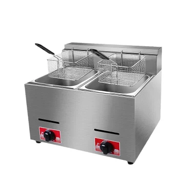 New XY Commercial Single- & Double-Cylinder Stainless Steel Gas Fryer for Chicken Fries Easy to Operate