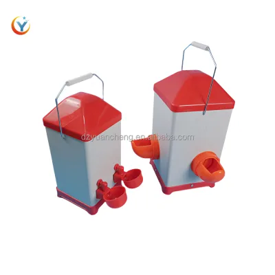 Poultry Breeding Suit with Chicken Feeder and Drinker Bucket Durable Plastic Chicken Feeding Set Water Food Feeders Drinkers t