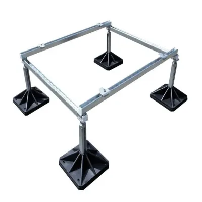 Hot-dip Galvanize and Molded Support Base Elevating Rooftop Mechanical Unit Supports Adjustable air Conditioning HVAC Unit Stand
