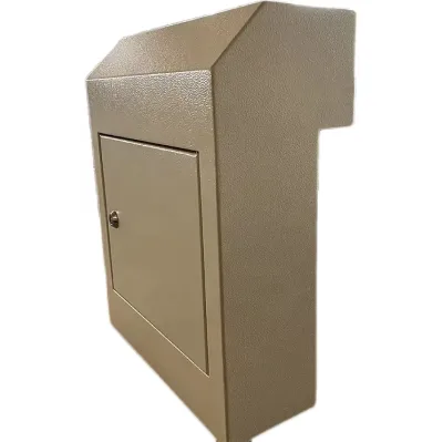 Black Wall Letterbox for Depositing Mai Keys Rent Payments Checks Locking Drop Box Steel Mailbox Briefkasten