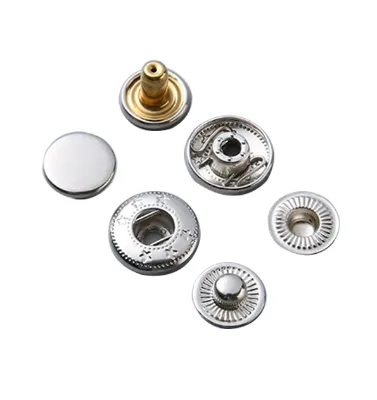 Wholesale Four-Button Double-Sided Shape:ROUND Brass Snaps Eco-Friendly 14mm Metal Coat Buttons Buckles Three Pieces Plating