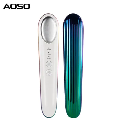 Free Custom Logo Beauty Facial Eye Massage Device Magic Wand Vibrating Heating Cooling Under Eye Massager Wand