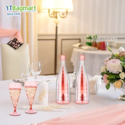 Plastic Cups for Champagne White Logo Champagne Plastic Cup