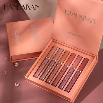 Handaiyan Custom 6colors Sets Lip Gloss Smoke Tube Custom Hot 6 Color Lipgloss Gift Set Christmas Packaging Lipgloss Set