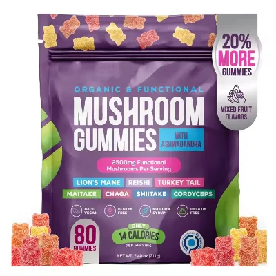 Wholesale OEM Memory and Focus Nutrition Supplement Vegan Lions Mane Mushroom Gummies