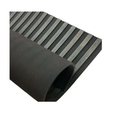Wide Ribbed Rubber Sheet for Industrial Use