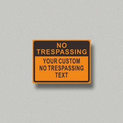 No Trespassing 7 X 10 Inch Aluminum Sign Highly Visible Modern Design Security Sign for Hotel and Apartment Outdoor Use