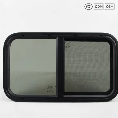 Aluminum Sliding RV Window Anti UV Tempered Glass Entry Window RV Accessories for Camper Motorhome Travel Trailer Caravan