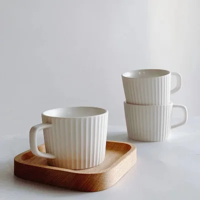 Nordic Ins Minimalist Ceramic Mug Striped Latte Milk Water Cup