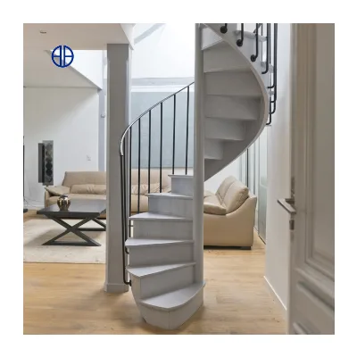 Professional Manufacturing 3 D Design Apartment Indoor Railing Steel Spiral Staircase