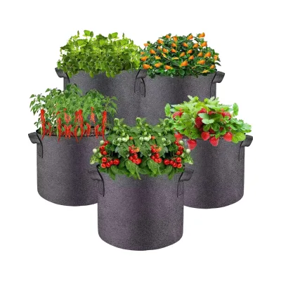 Durable 5-Gallon Grow Bags Multi-Purpose Nonwoven Fabric Plant Pots Handles Outdoor Fabric Grow Bags