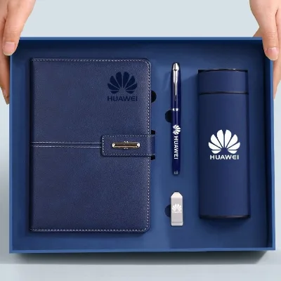 Luxury Customizable A5 Notebook Gift Set PU Leather Business Companion with 304 Stainless Steel Thermal Mug and Pen