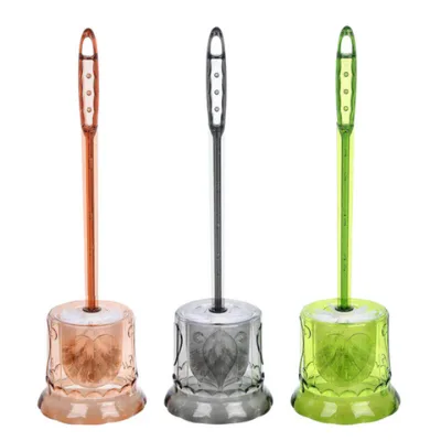 Long-handled Soft-bristled Toilet Brush Plastic Toilet Brush with Base