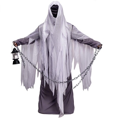 Mens Ghost Costume Halloween Cosplay Scary Devil Ghost Costume