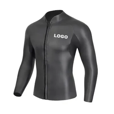 Custom Wetsuit Jacket Smooth Skin Super Elastic Tape Liquid Seam Glue Blind Stitch 5mm CR Neoprene Top Part Wetsuit Top Mens Log