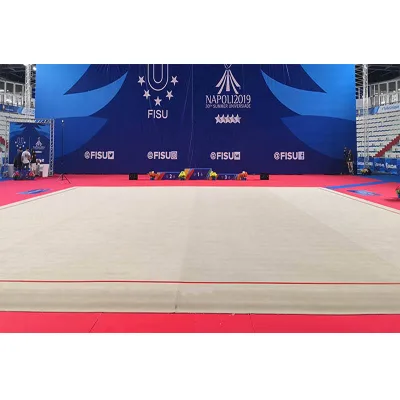 China Direct FIG Standard Rhythmic Gymnastic Carpet 14m*14m 14m*3.66m 3m*2m Top Quality Antistatic Velour Carpet for Competition