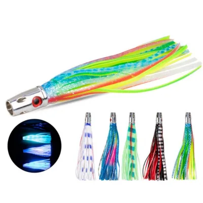 Metal Trolling Lures Big Game Lures 54g Metal Head Double Skirt Bait Fishing Lures