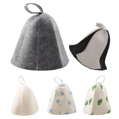 1pc Felt Head Bath Anti Heat Free Size Russian Style Shower Cap Sauna Hat Sauna Vaporarium Accessories Wholesale New