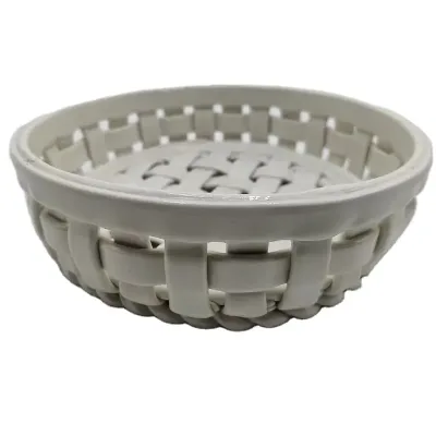 Oval Shaped Glazed Ceramic Fruit Basket Bowl