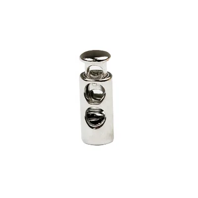 Custom Double Holes Cord Lock Silver Metal String Cord Stopper for Garment