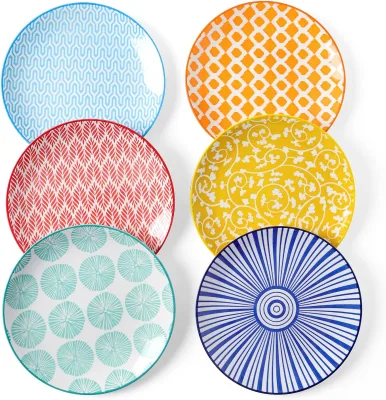 Ceramic Dessert Plates Appetizer Plates for Kitchen Mini Dinner Plates for Cake Snacks Side Dish Microwave Dishwasher Safe