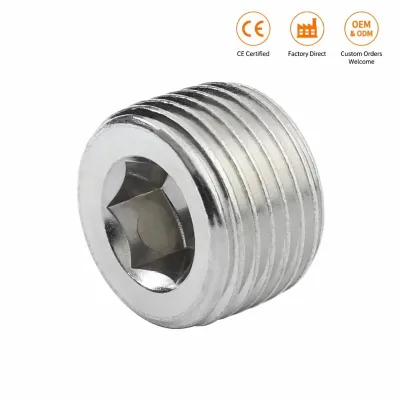 YIDI Brand BSP Male Thread Pneumatic End Stop Cap Plug 1/8 1/4 3/8 1/2 Hex Socket Blanking Air Flow Pipe Metal Connector Fitting