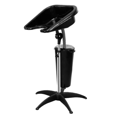 Adjustable Lift Black Portable Shampoo Bowl No Plumbing Standing Barber Salon