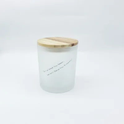 Frosted Glass Candle Jars Are Sold with Wooden LIDS