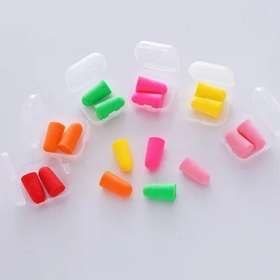 Hot Sale Noise Reducing Pu Foam Reusable Earplugs Comfortable Soft Ear Plugs With Small Plastic Case for Sleeping,Loud Events