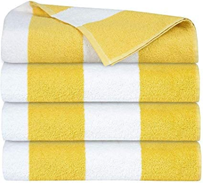 Large Oversized Beach Towels Beach Bath Towel Beach Blanket Highly Absorbent Stripped Towel Yellow