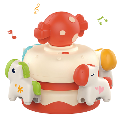 CPC Custom 1 Year Old Baby Toys Musical Wind up Mini Carousel Horse Music Box for Baby