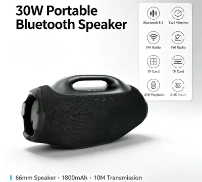 30W Waterproof Style Outdoor Blue Tooth Speaker XTRMM4 Portable Party Speaker with BT 5.3 Dual Speaker Drivers TF AUX Support