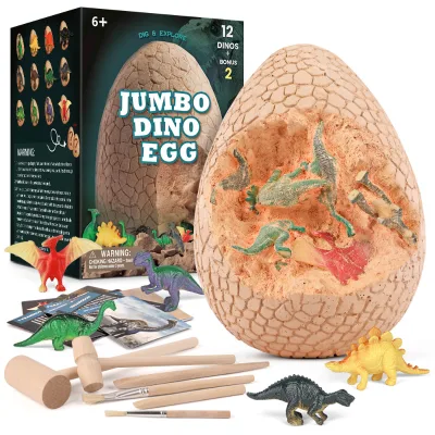 2022 New 14 Pcs Dinosaur Digging Toys Big Dinosaur Eggs Dig It Out Dinosaur Fossil Excavation Kit