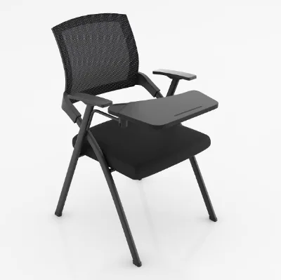 Modern Folding Plastic Training Conference Chair with Integrated Writing Board Stackable & Adjustable Armrest