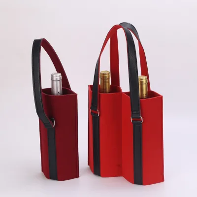 Low Price Felt Bag Customized Wine Bottle Pouch
