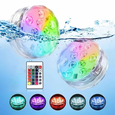 Emote Control Swimming Pool Lighting Submersible LED Pool Lights IP68 Waterproof Underwater Solar Pooling Light RGB